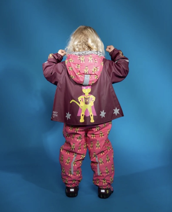  Kattnakken Vinterregndress Slaps Superhelt Superrosa m/kappe Superrosa - Kattnakken