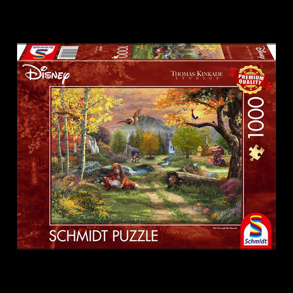Puzzle - Thomas Kinkade: Disney - Fox and Hound (1000 biter) Fox and Hound - Schmidt
