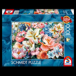 Puzzle - Flowers in pastel (1000 pieces) Flowers in pastel - Schmidt