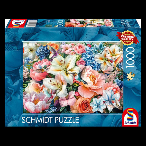 Puzzle - Flowers in pastel (1000 pieces) Flowers in pastel - Schmidt