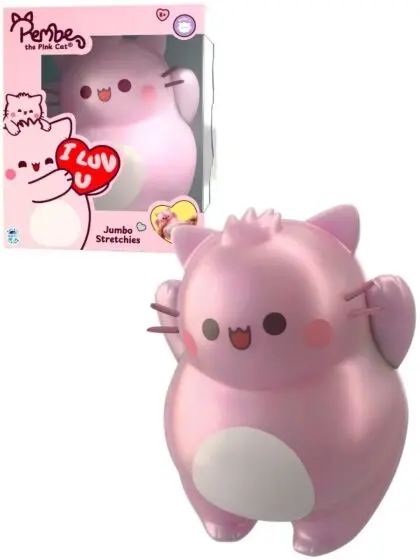 Pembe the Pink Cat – jumbo squishy klemmeleke 20 cm Pink Cat - Fidget Toys