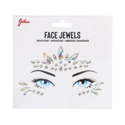 FACE JEWELS WHITE Hvite diamanter - Karneval
