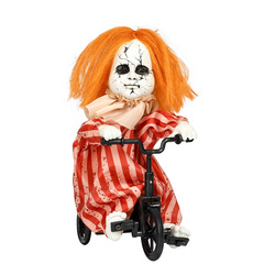 ANIMATED GIRL RIDING BIKE dukke på sykkel - Halloween
