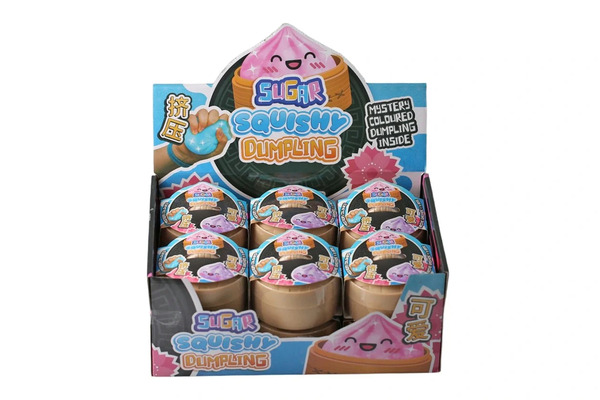 Kawaii Sugar Dumplings 1pcs 9cm 4 asst. in Steamer Basket  Sugar Dumplings - Fidget Toys