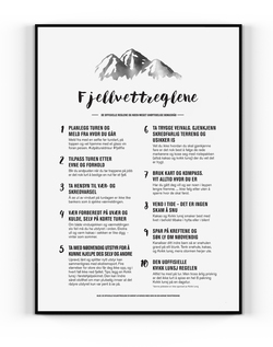 Fjellvettregler plakat  - Happystar
