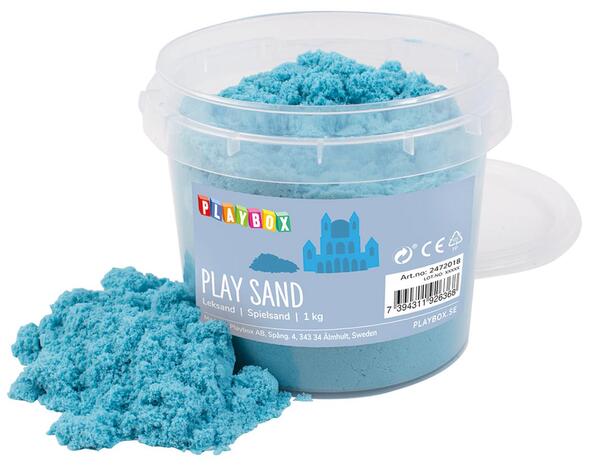 Lekesand PLAYBOX lys blå 1 kg Blå - Kontorutstyr