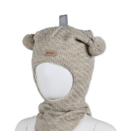 Kivat Balaklava i ull 458-82U Beige med kivat logo Beige med kivat logo - Kivat