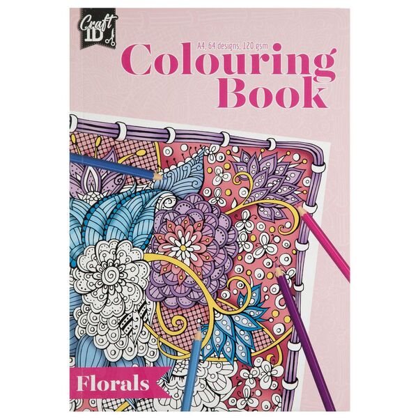 Fargeleggingsbok GRAFIX 32 ark 120g  Blomster - Kontorutstyr