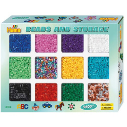 Hama Midi beads and storage 9600 pcs Forskjellige farger - hama