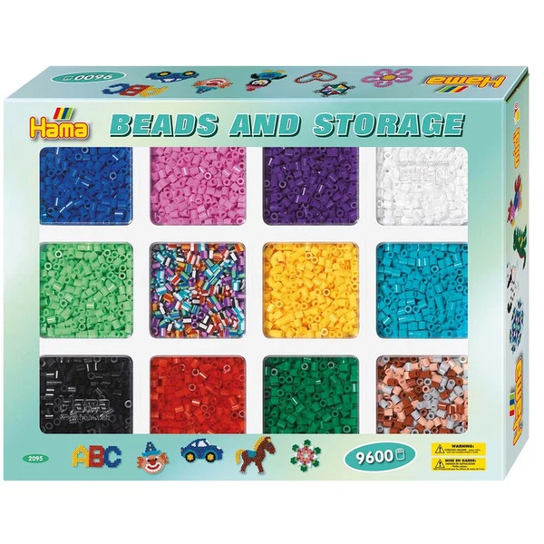 Hama Midi beads and storage 9600 pcs Forskjellige farger - hama