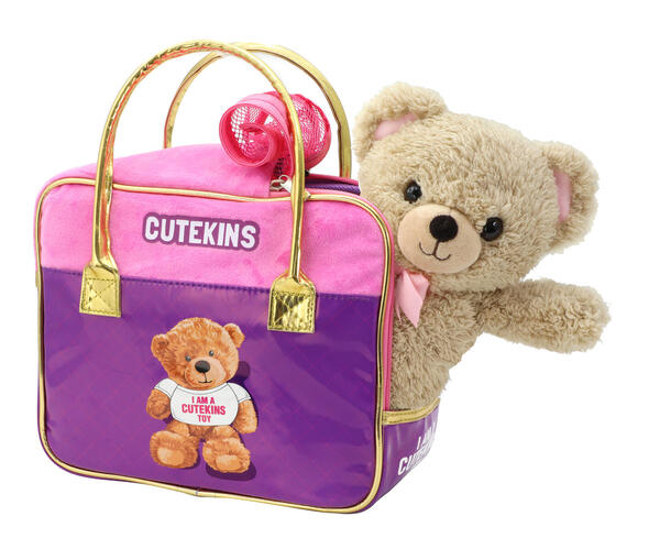 Cutekins BRUN BAMSE M/DESIGNERVESKE (22CM) bamse - Leiker