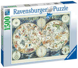Ravensburger puslespel 1500b World Map of fantastic Beasts 1500 bitar - Ravensburger