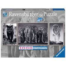 Ravensburger Puslespel 1000b Panther, Elephant, Lion 1000 bitar - Ravensburger