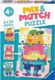 Ravensburger 3x24 Mix and Match Puzzle Mix-Up Monsters - Ravensburger