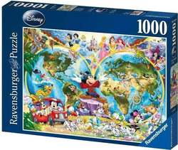 Ravensburger puslespel 1000b Verdenskart disney 1000 bitar - Ravensburger