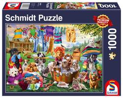 Schmidt puslespel 1000 Crazy garden of pets 1000 bitar - Schmidt