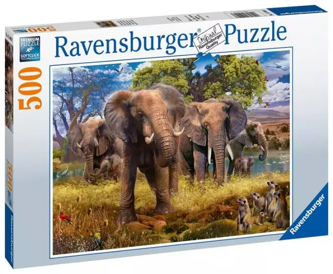 Ravensburger puslespel 500 Elefantfamilie 500 bitar - Ravensburger