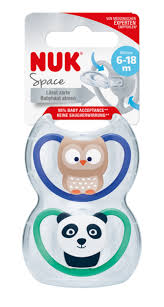 NUK Space 6-18 Måneder Smokk 2-pack, Ugle/Panda ugle/panda - NUK