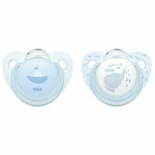 NUK Baby Blue 6-18 Måneder Smokk 2-pack, Silikon Blå - NUK