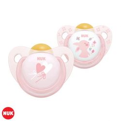 NUK Baby Rose 6-18 Måneder Smokk 2-pack, Lateks rosa, lateks - NUK