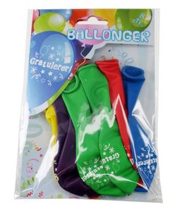 Ballongar 8pk Gratulerer gratulerer - Tinka