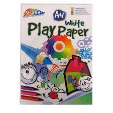Grafix A4 White Play Paper A4 ark, kvit - Egmont Litor