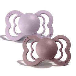 Bibs Supreme 2 PACK Dusky Lilac/Heather - 1 / Silicone 1 / Silicone  - Bibs