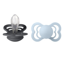 Bibs Supreme 2 PACK Iron/Baby Blue - 1 / Silicone 1 / silicone - Bibs