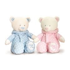 Plysj 25cm Bamse med kosedrakt Blå - Salg