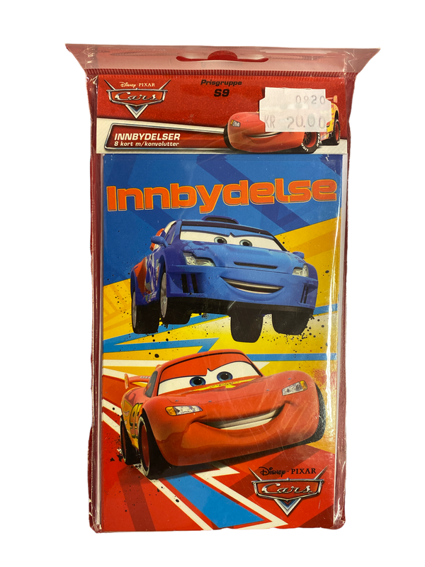 Disney Invitasjonar 8pk Biler - Bursdag/Fest