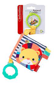 Infantino Link & Squeak Animal Crinkle Book Myk bok - Infantino