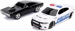 Fast & Furious Chase Twin Pack - Dom’s Dodge Charger & Dodge Charger SRT Hellcat Police RC Radiostyrt - Radiostyrt
