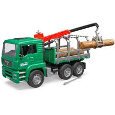Bruder MAN TGA Timber transportbil med heisekran 02769 Grøn - Bruder