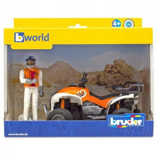 Bruder ATV med figur 63000 Oransj/kvit - Bruder