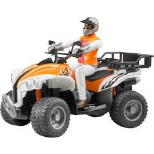 Bruder ATV med figur 63000 Oransj/kvit - Bruder