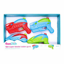 SunClub 4pk Super Blaster Water Guns 4pk vannpistoler - Uteleiker