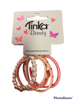 Hårstrikker Rosa/Perle Rosa/Perler - Tinka