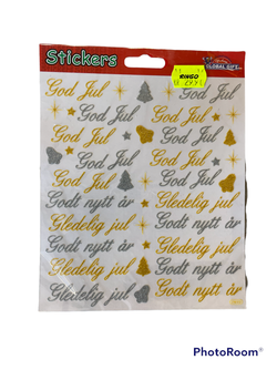 Jule Klistremerker - God Jul/Gledelig Jul/Godt Nyttår Sølv/Gull Sølv/Gull - Stickers