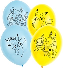 Pokemon Ballongar 6pk Pokemon - Bursdag/Fest