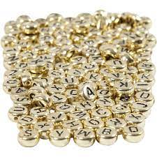 Bokstavperler Gull - dia 7mm, hullstr 1,2mm - 165gram Gull - Hobby