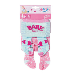 Baby born strømpebukse Blå/rosa - Baby Born
