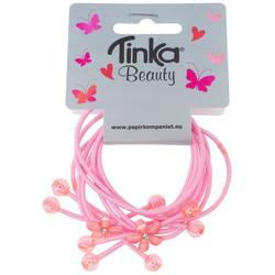 HÅRSTRIKKER 6 STK ROSA M/PERLER/SLØYFER 8-433004 - Tinka