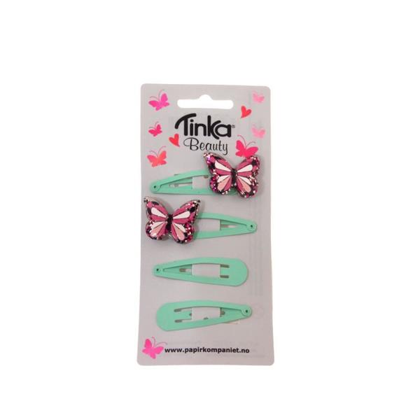 HÅRKLIPS SOMMERFUGL 4 STK TINKA BEAUTY 8-433625 - Tinka