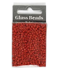 Rocaiperler mørk rød,  dia 3mm, str 8, hullstr 0,6-1mm - 25gram Mørk rød - Hobby