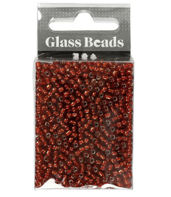 Rocaiperler metallic red, dia 3mm, hullstr 0,6-1mm - 25gr am Metallic red - Hobby