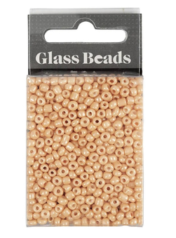 Rocaiperler fersken, dia 3mm, str 8, hullstr 0,6-1mm - 25gram Fersken - Hobby