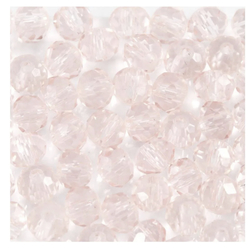 Glassperler light rose, dia 4mm, hullstr 1mm - 45stk (riktig farge, men feil type perle) Light rose - Hobby