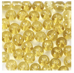 Glassperler yellow, dia 4mm, hullstr 1mm - 45stk Yellow - Hobby