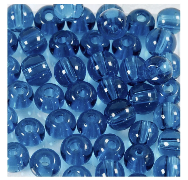Glassperler turquoise, dia 4mm, hullstr 1mm - 45stk Turquoise - Hobby