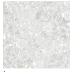 Facettperler crystal, str 5*6mm, hullstr 1mm - 100stk Crystal - Hobby